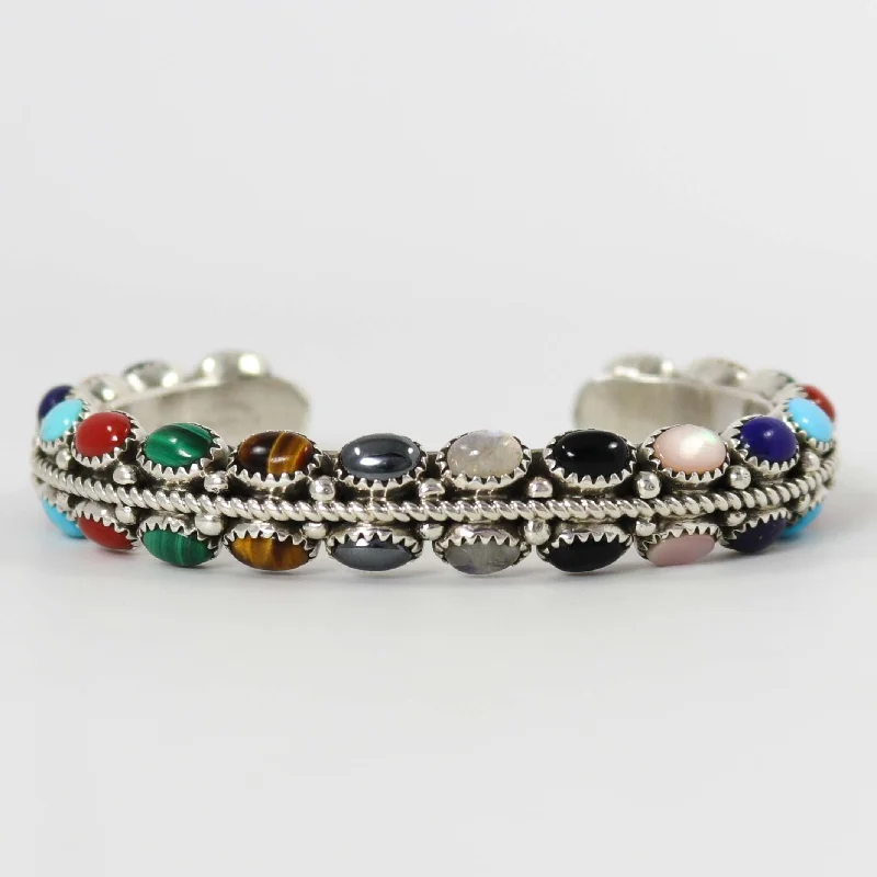 women's beaded bracelets -Multi-Stone Cuff