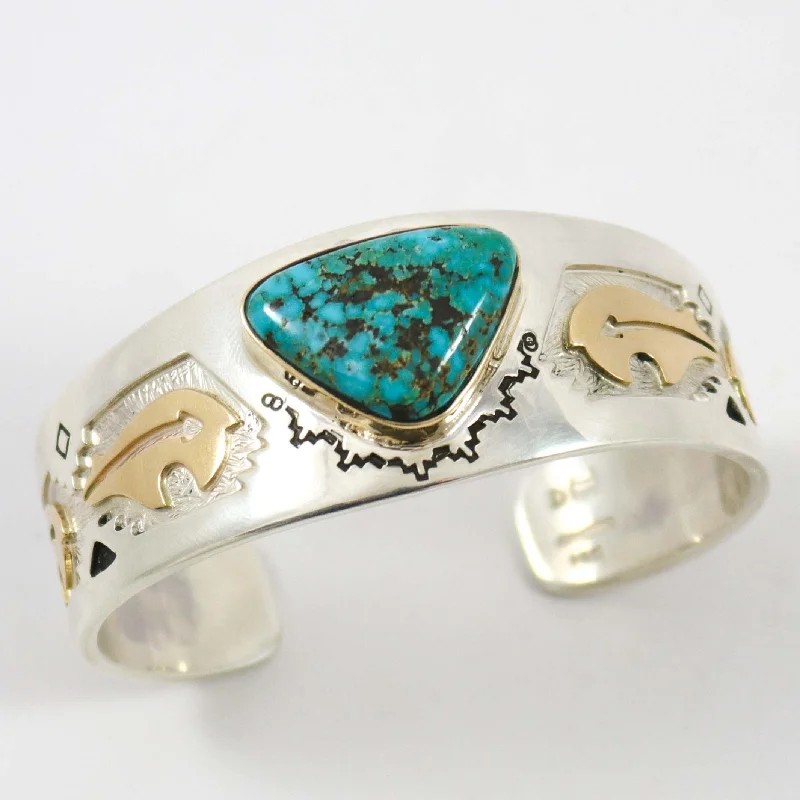 women's stylish bangles -Lone Mountain Turquoise Cuff