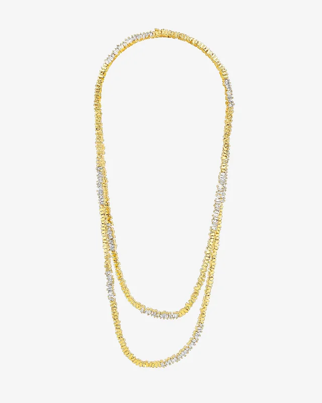 women's birthday gift necklaces -Classic Diamond 36" Inch 50/50 Tennis Necklace