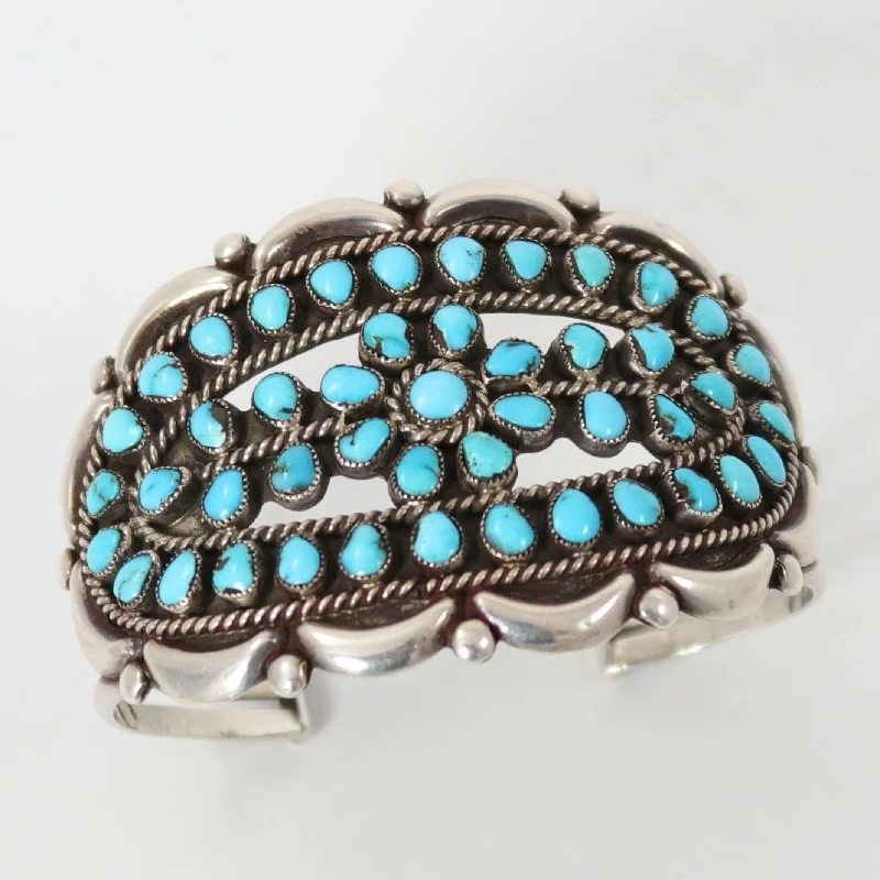 women's silver bracelets -1950s Turquoise Cuff