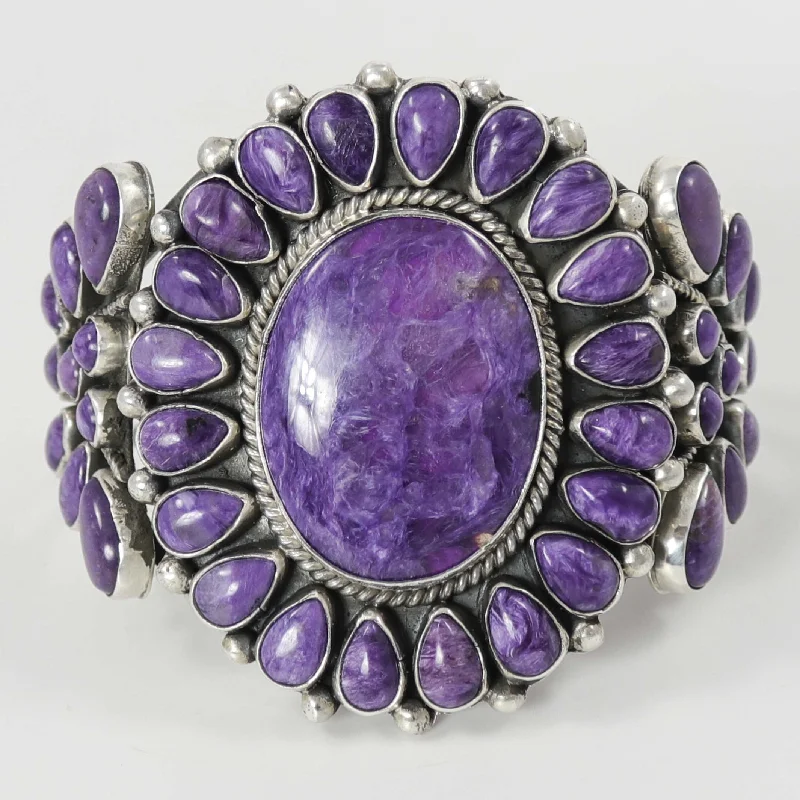 women's friendship bangles -Charoite Cuff