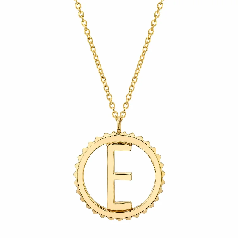 women's diamond-studded necklaces -Tetra Initial Medallion