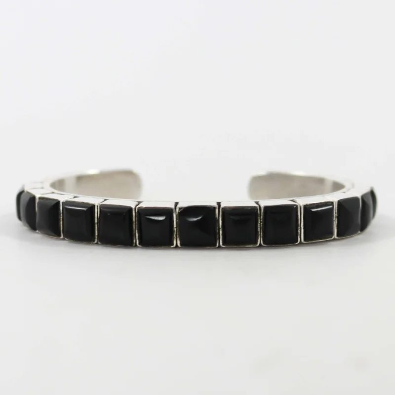 women's diamond bangles set -Onyx Cuff