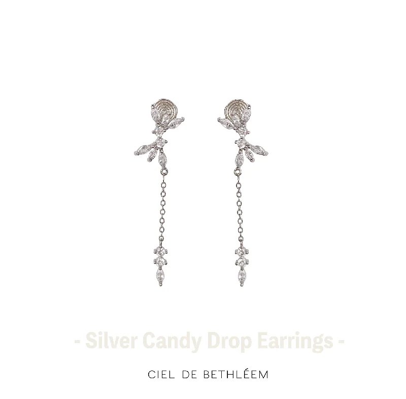 women's minimal design earrings -Silver Candy Drop Earrings