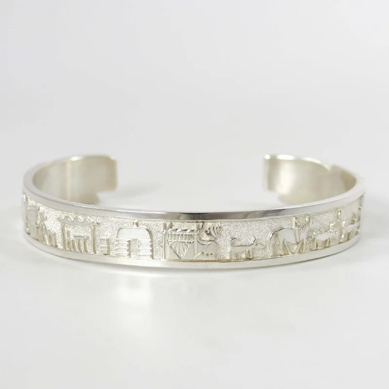 women's engraved bracelets -Navajo Storyteller Cuff