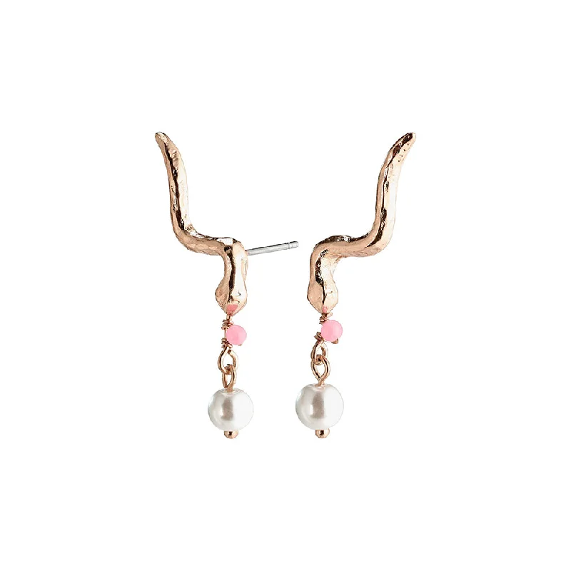 women's statement hoop earrings -Poesy Rose Gold Plated Studs