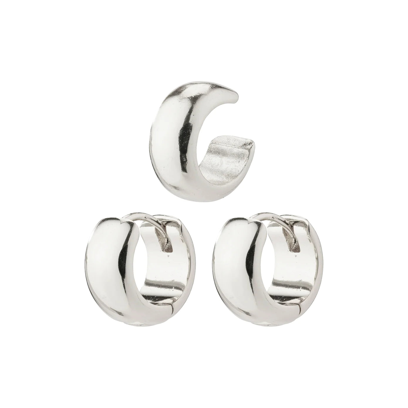 women's geometric earrings -Pace Silver Plated Earring Set