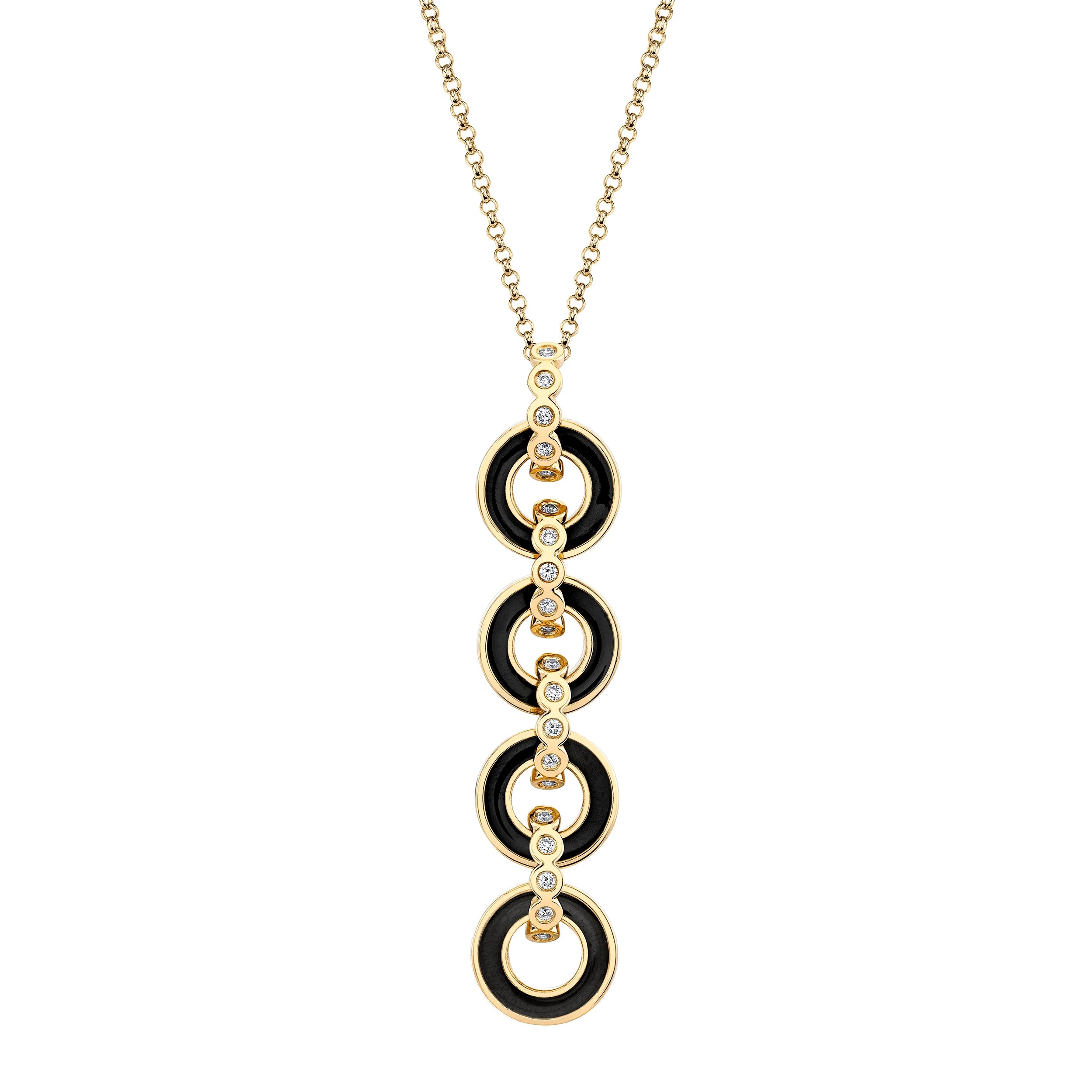 women's elegant gold necklaces -Chroma Arch Drop Pendant