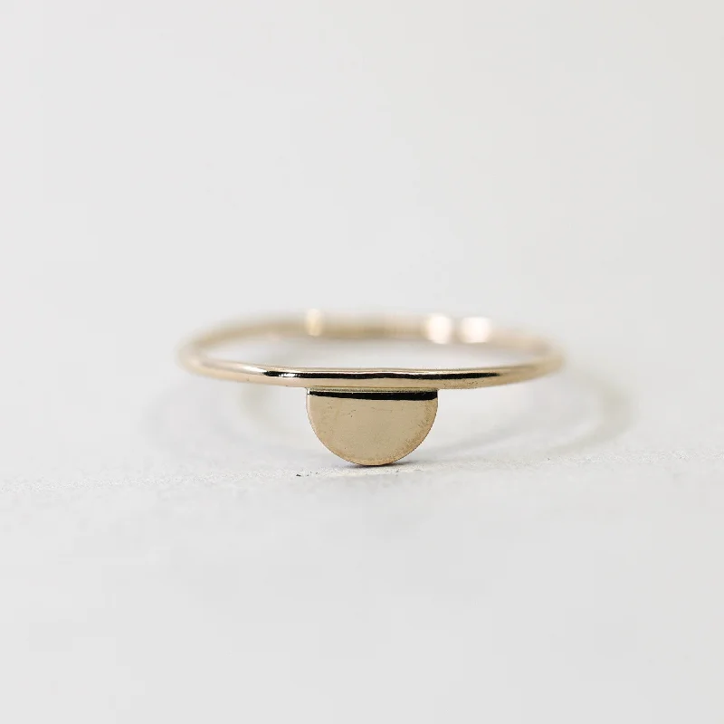 women's simple chain necklaces -Half Moon Ring in Gold Filled