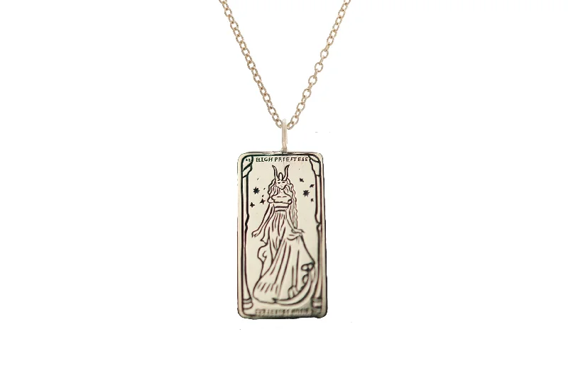 women's classic necklaces -The High Priestess Tarot Card Necklace