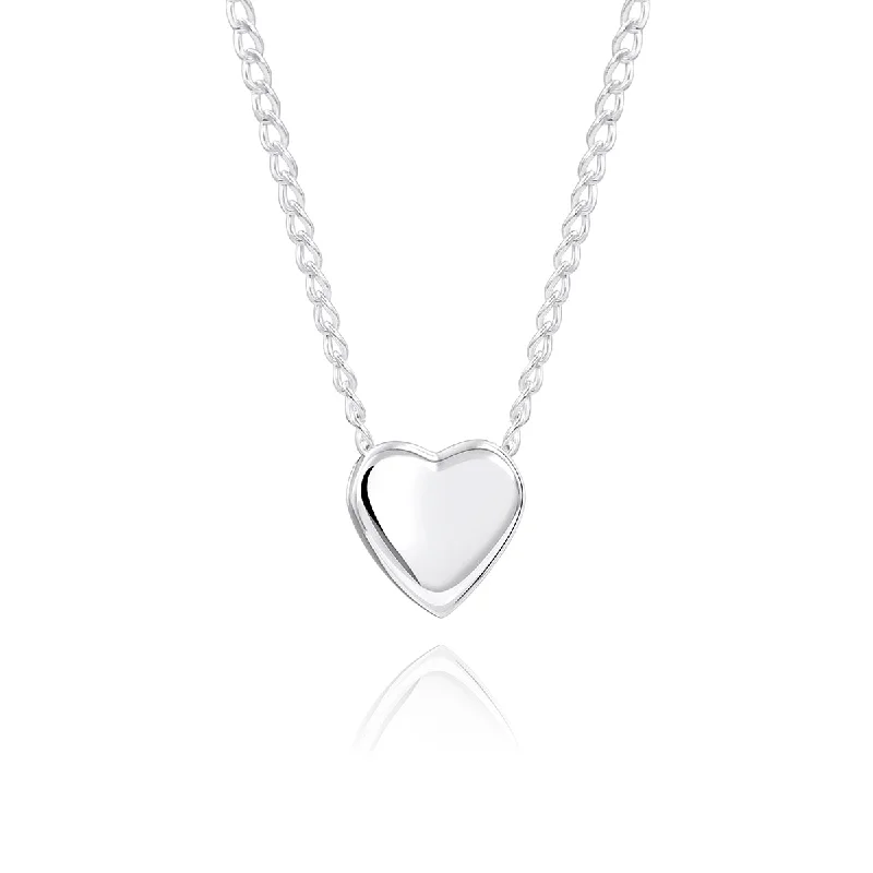 women's choker necklaces -Sterling Silver Tiny Heart Necklace