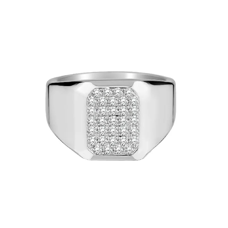 women's high-end rings -PAVÉ DIAMOND SIGNET RING