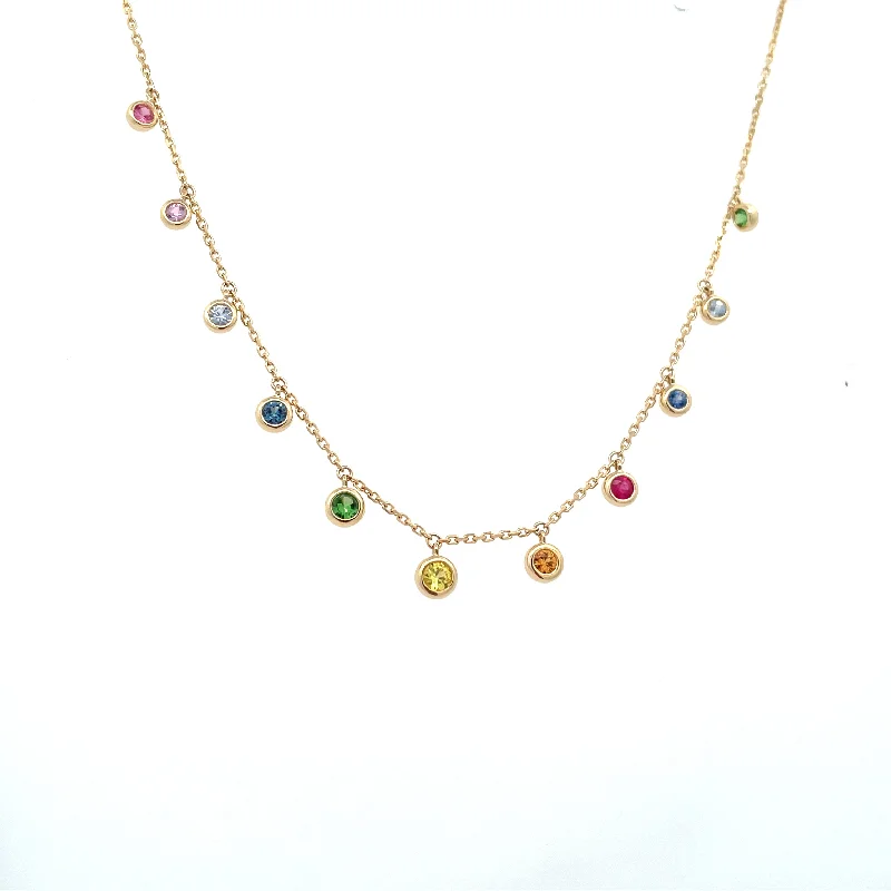 women's trendy necklaces -Rainbow Sapphire Necklace