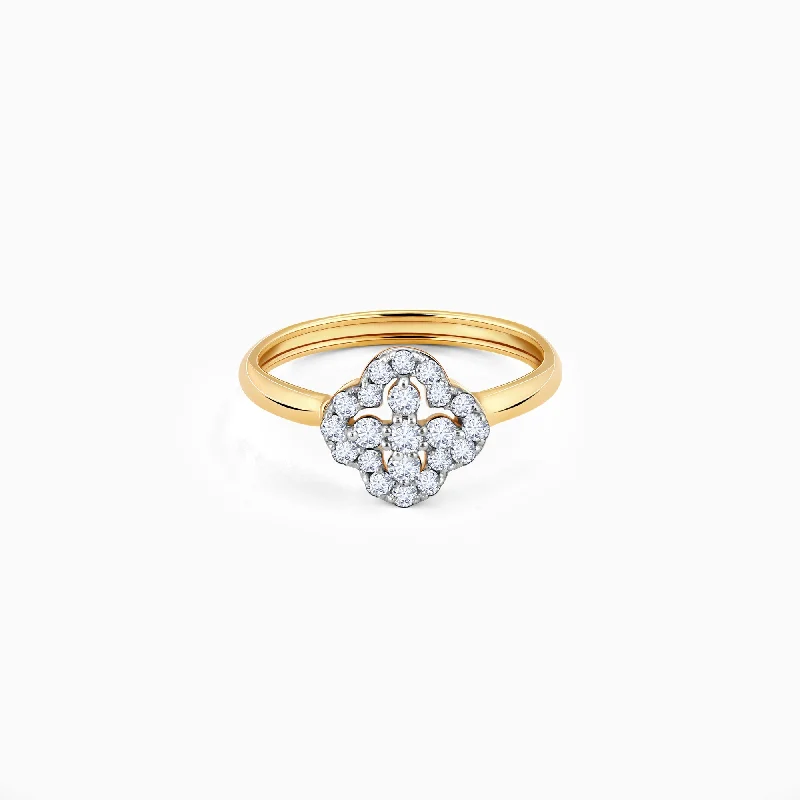 women's heart-shaped rings -Gold Fleurir Ring