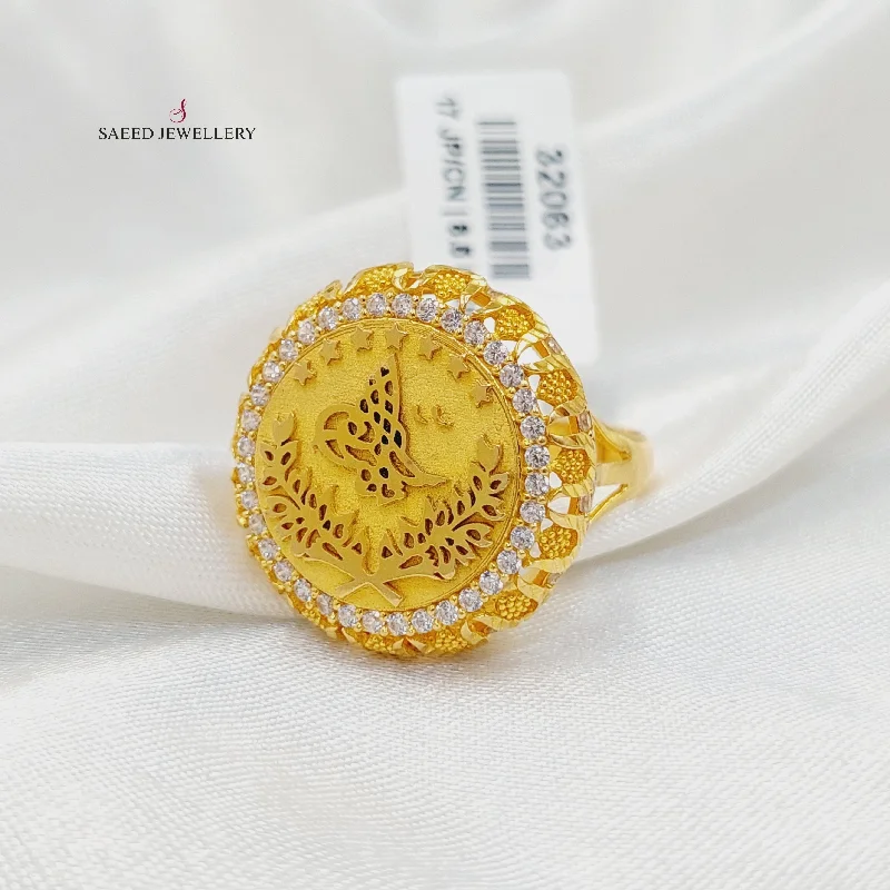 women's floral rings -Zircon Studded Rashadi Ring