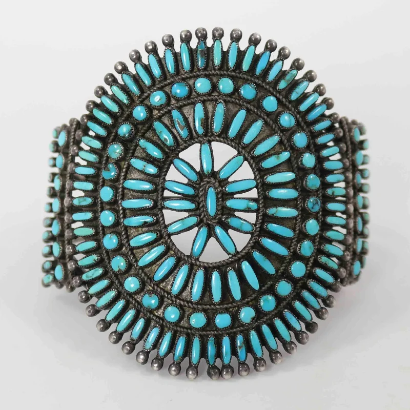 women's unique bangles -1940s Turquoise Cluster Cuff