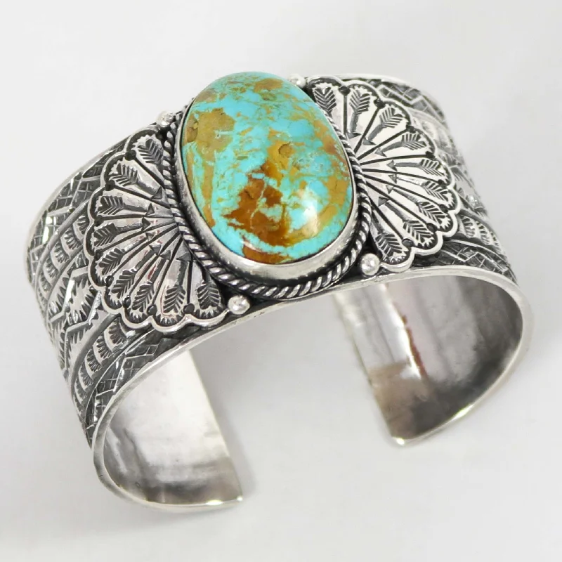 women's round bangles -Royston Turquoise Cuff