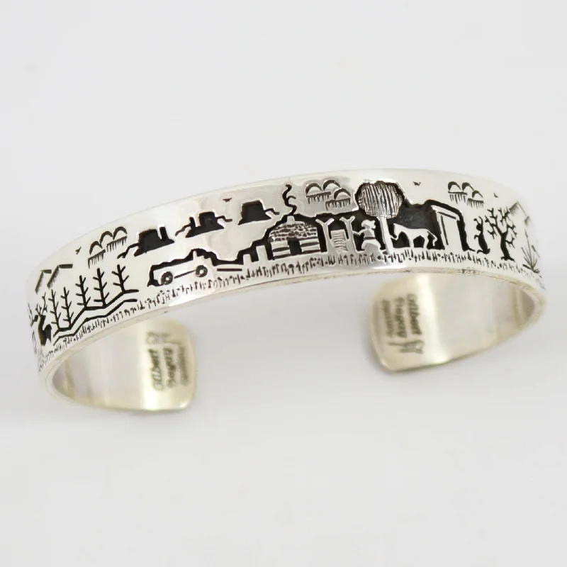 women's gold diamond bangles -Storyteller Cuff