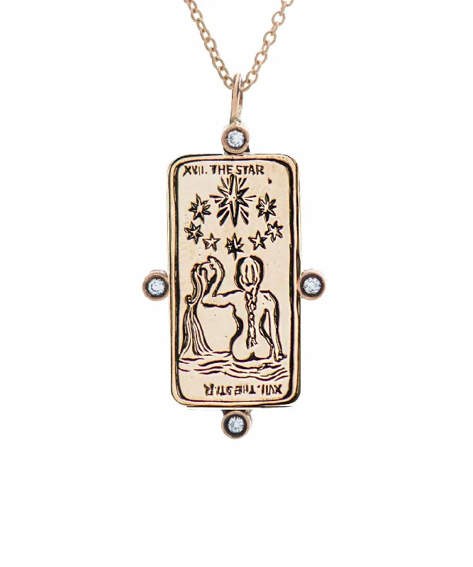 women's glamorous necklaces -Diamond Star II. Tarot Card Necklace