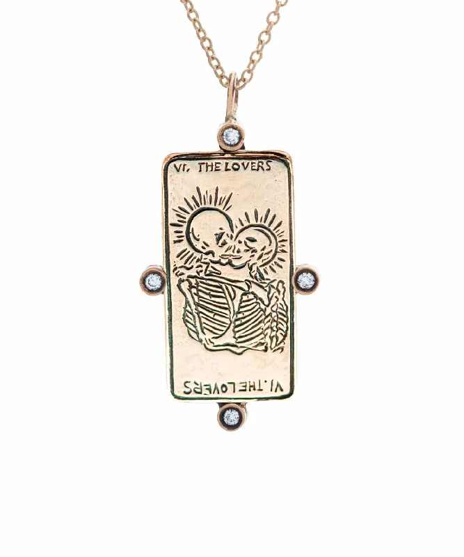 women's shell necklaces -Diamond The Lovers II. Tarot Card Necklace