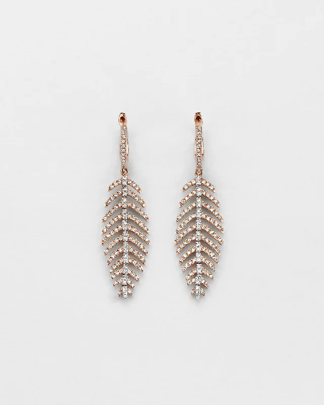 women's golden statement earrings -Fine Feather Petite Earrings