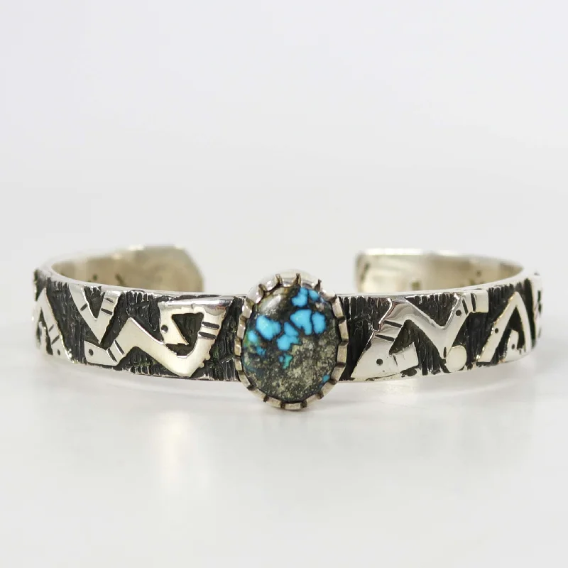 women's sterling silver cuff bracelets -Candelaria Turquoise Cuff