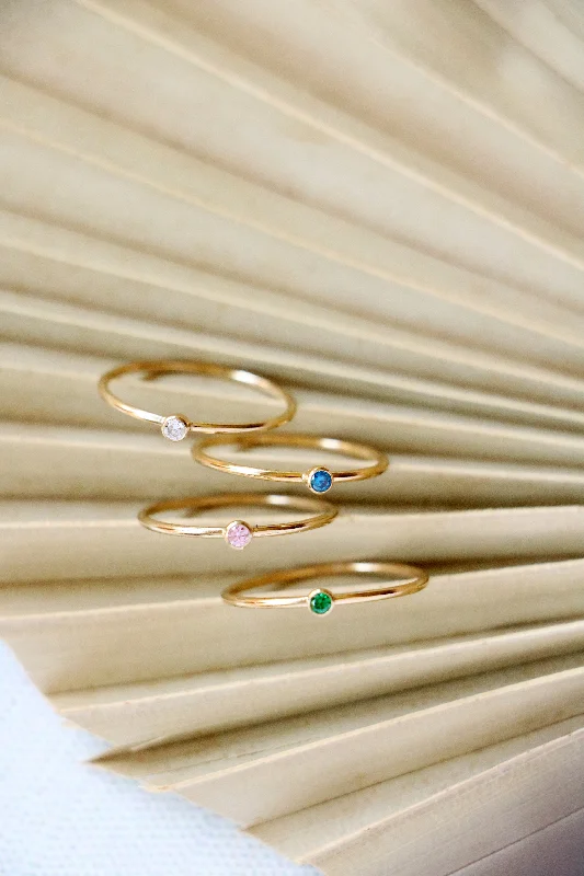 women's sapphire rings -stacking birthstone ring {yellow gold}