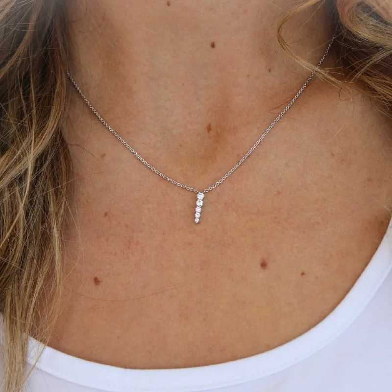 women's modern design necklaces -Drop It Down Diamond Necklace