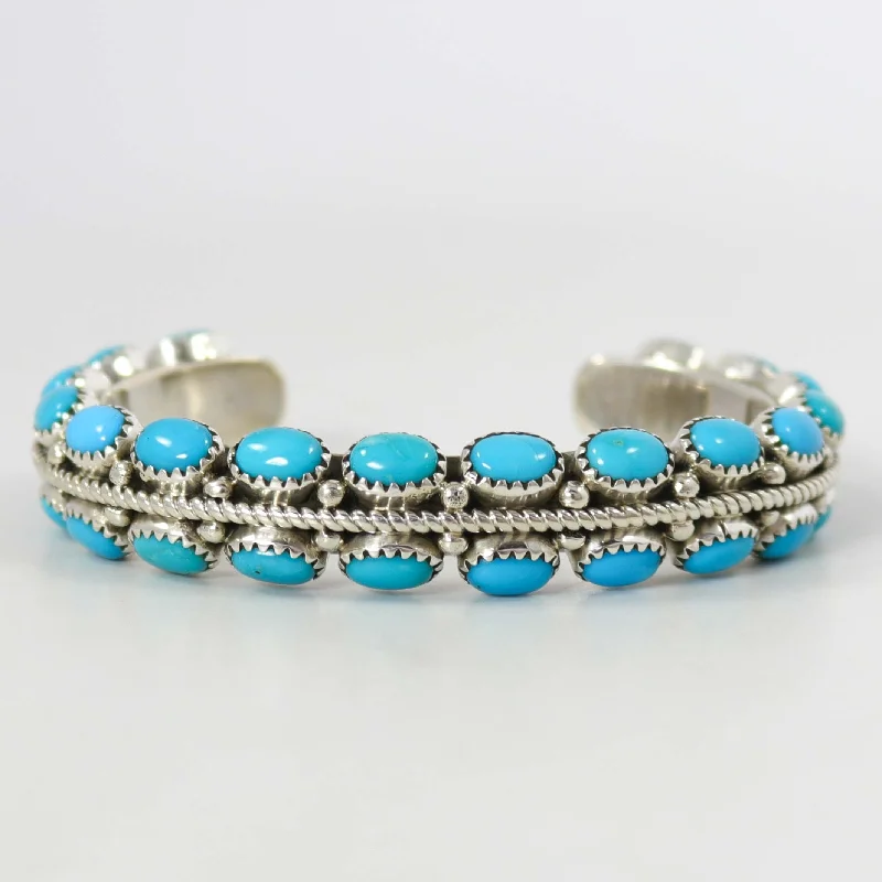 women's elegant bangles -Sleeping Beauty Turquoise Cuff