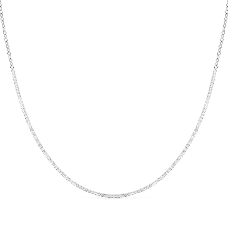 women's minimalist gold necklaces -14K Four Prong 16 Inch Diamond Necklace