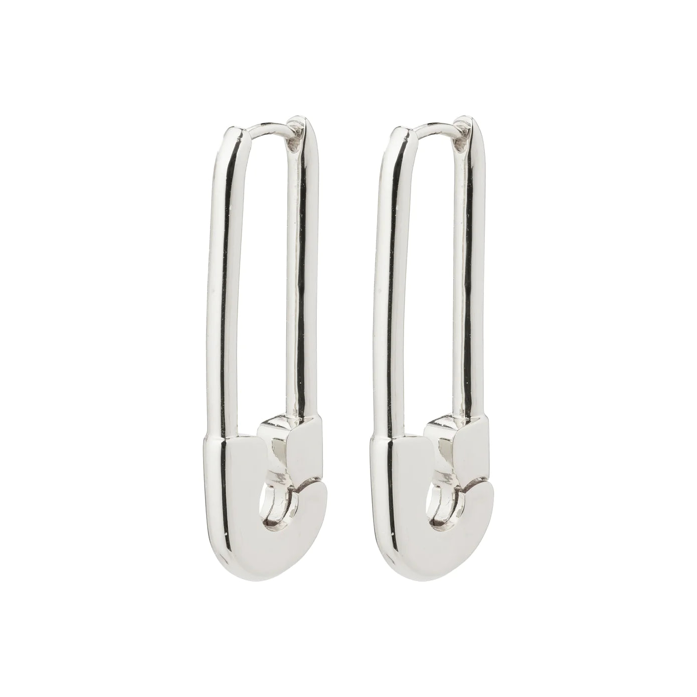 women's luxury earrings -Pace Silver Plated Safety Pin Earrings