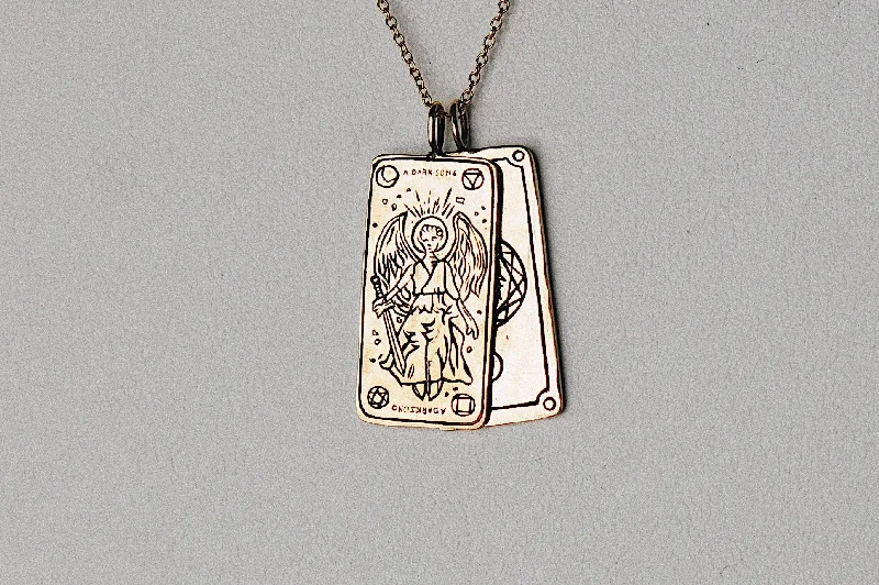 women's double-strand necklaces -A Dark Song Tarot Card Necklace - Ready-to-ship