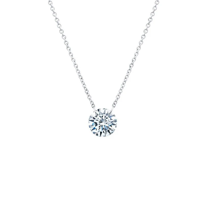 women's classic necklaces -Lassaire Diamond shimmer Necklace - sterling silver & platinum bonded