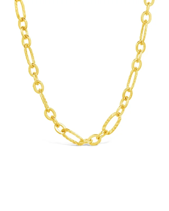 women's minimalist necklaces -Elysia Delicate Mixed Link Chain Necklace