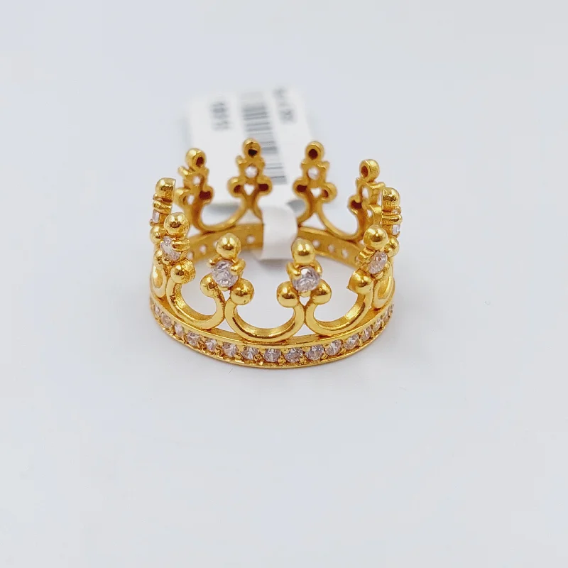 women's personalized rings -Crown Wedding Ring