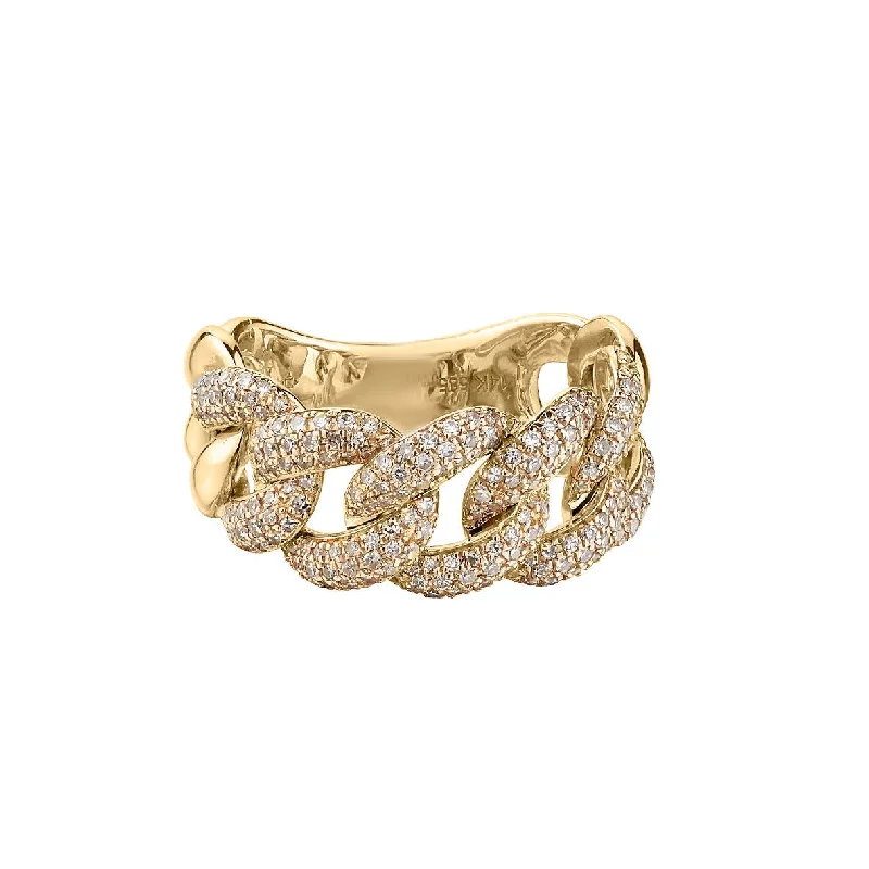 women's statement cocktail rings -DIAMOND CURB LINK RING