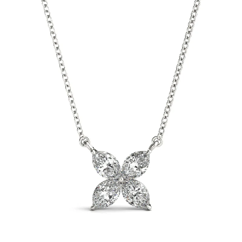 women's lucky charm necklaces -14K Marquise Diamond Necklace / Pendant