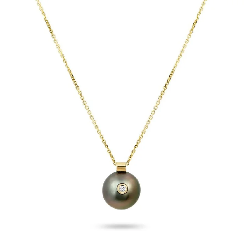 women's designer necklaces -Everly Necklace, Tahitian Black Pearl