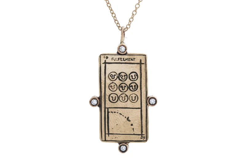 women's leather necklaces -Diamond Fulfillment Tarot Card Necklace