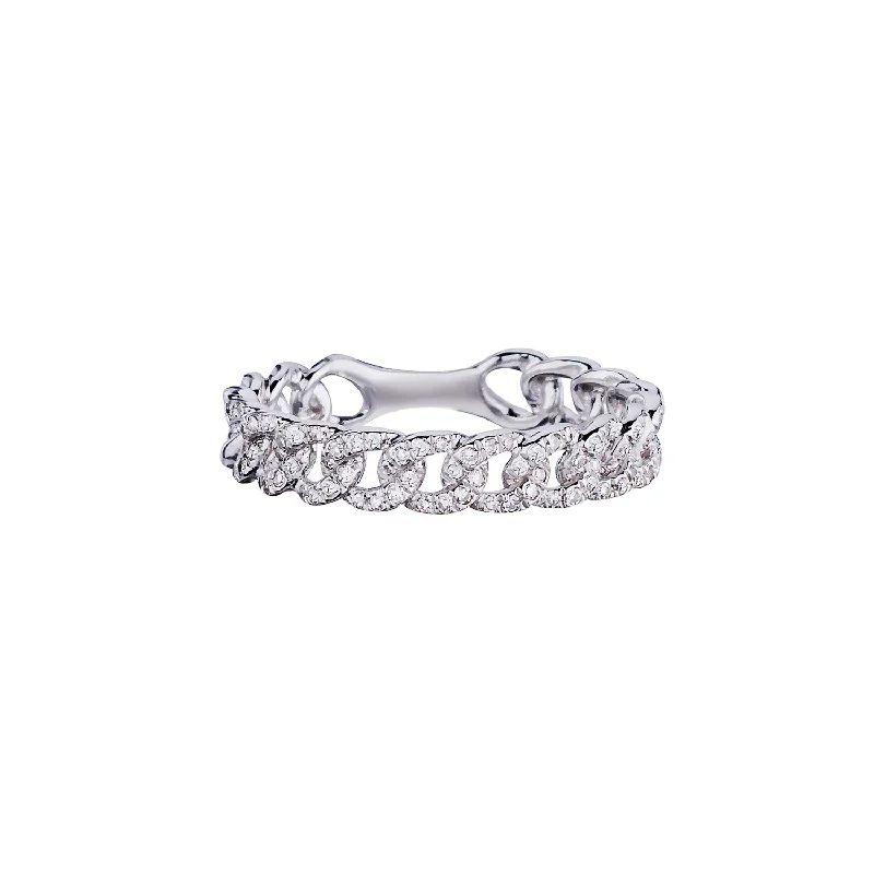 women's personalized rings -DIAMOND LINK RING