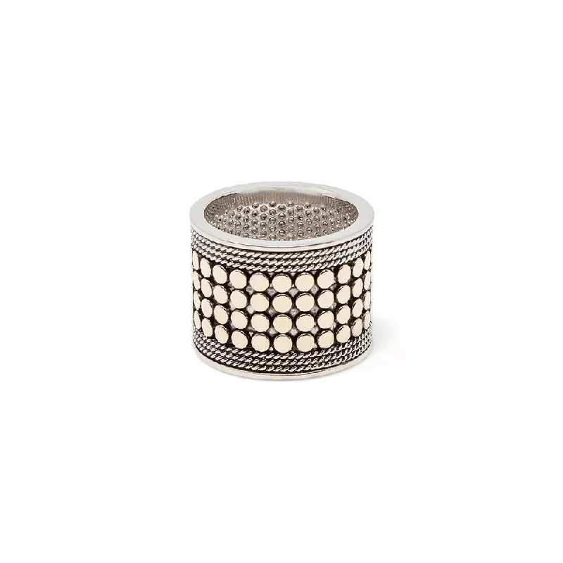 women's diamond rings -2Tone Ring Band Dots