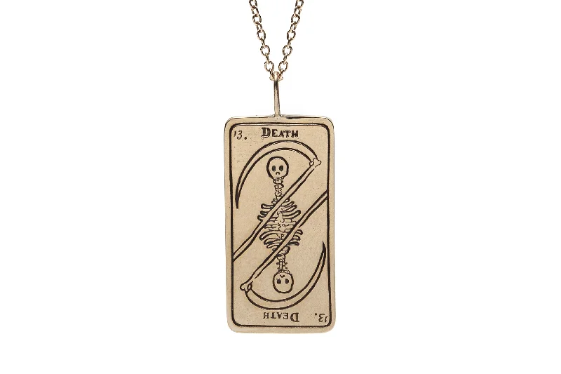 women's chunky necklaces -Death Tarot Card Necklace