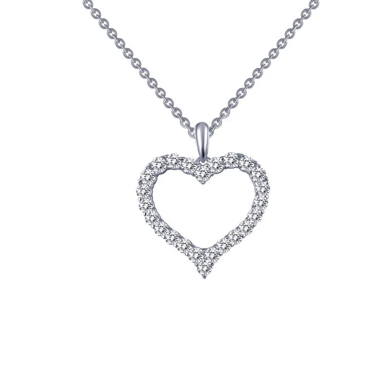 women's silver necklaces -Lassaire Diamond Open Heart Necklace