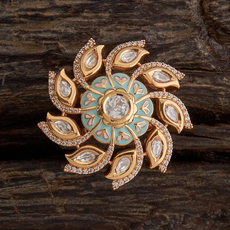 women's rose gold rings -Kundan Finger Ring 158546