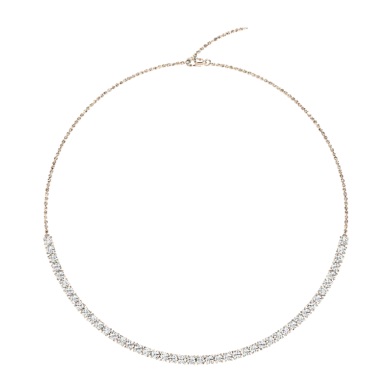 women's minimalist necklaces -Half Diamond Tennis Necklace