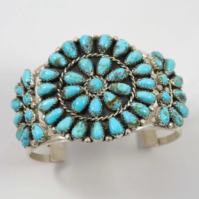 women's vibrant bangles -Kingman Turquoise Cuff