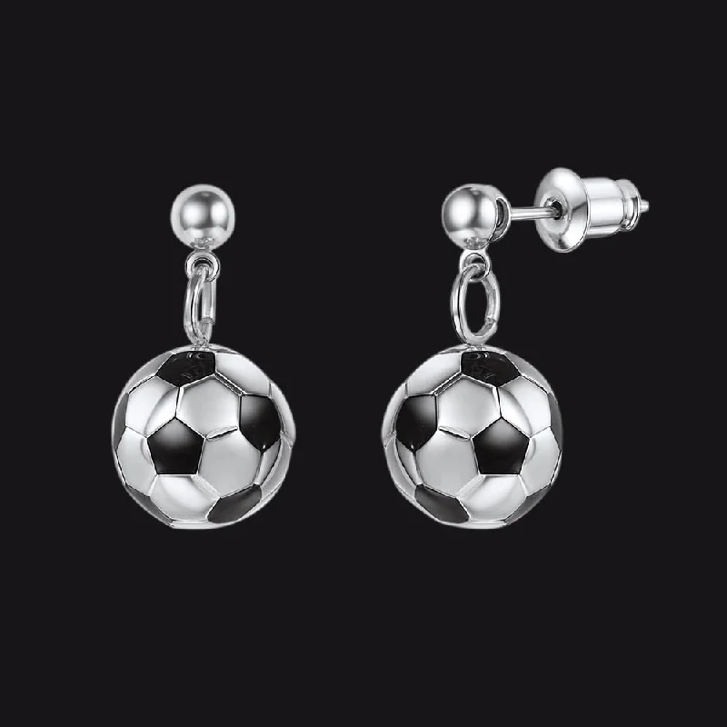 women's statement hoop earrings -Soccer Sport Drop Stud Earrings for Women