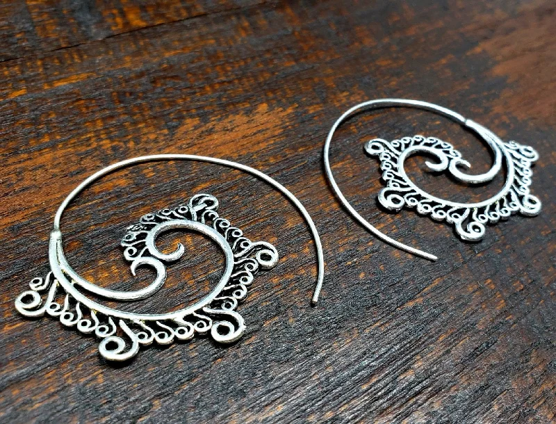 women's sterling silver hoop earrings -Tempest Earrings