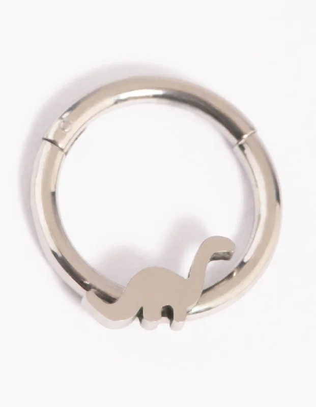 women's vintage-inspired rings -Surgical Steel Dinosaur Clicker Ring