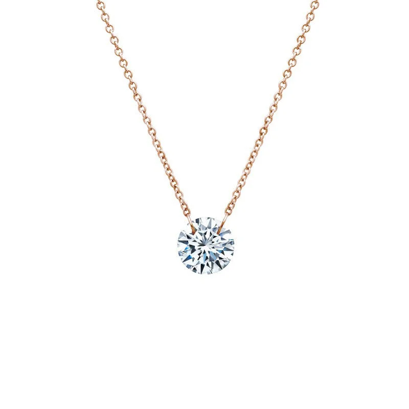 women's everyday necklaces -Lassaire Diamond shimmer Necklace - rose gold